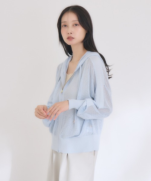 KATHARINE ROSS(キャサリンロス)の「【KATHARINE ROSS】メッシュパーカー(パーカー・レディース・ライトブルー/アイボリー/チャコールグレー・MEDIUM)」の8枚目の写真