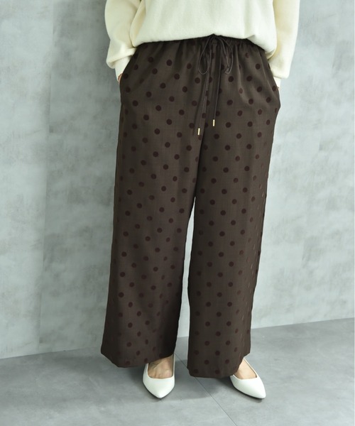 INTERPLANET（インタープラネット）の「Ｐツイルフロッキードットプリントパンツ（その他パンツ・レディース・ブラウン/ブラック・FREE）」の15枚目の写真