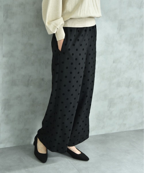 INTERPLANET（インタープラネット）の「Ｐツイルフロッキードットプリントパンツ（その他パンツ・レディース・ブラウン/ブラック・FREE）」の8枚目の写真