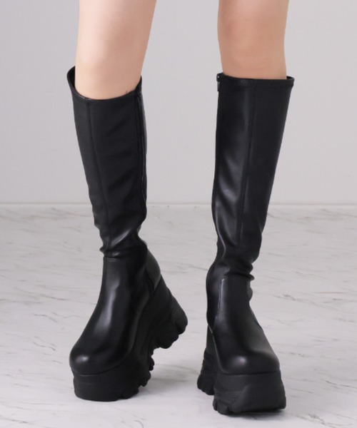 【セール】極盛り厚底ボリュームソールストレッチスニーカーロングブーツ ZOZOTOWN+オフィシャルサイト限定商品（ブーツ）｜VIVIAN（ヴィヴィアン）