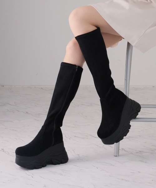 【セール】極盛り厚底ボリュームソールストレッチスニーカーロングブーツ ZOZOTOWN+オフィシャルサイト限定商品（ブーツ）｜VIVIAN（ヴィヴィアン）