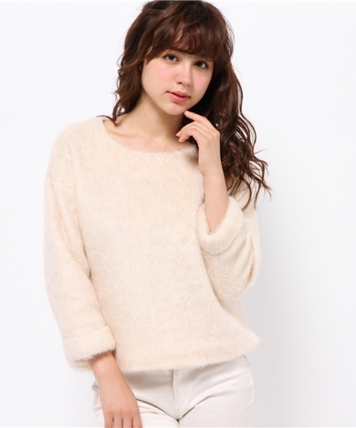 URBAN RESEARCH（アーバンリサーチ）の「UR MAPELシャギートップス（その他トップス・レディース・アイボリー/ブラック・FREE）」の3枚目の写真