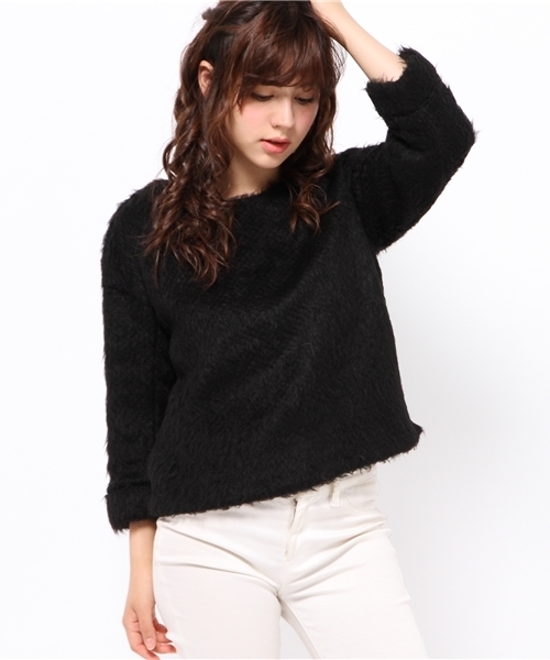 URBAN RESEARCH（アーバンリサーチ）の「UR MAPELシャギートップス（その他トップス・レディース・アイボリー/ブラック・FREE）」の4枚目の写真