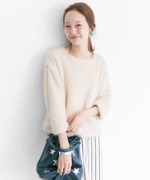 URBAN RESEARCH（アーバンリサーチ）の「UR MAPELシャギートップス（その他トップス・レディース・アイボリー/ブラック・FREE）」の14枚目の写真