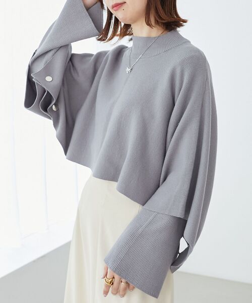 MAJESTIC LEGON（マジェスティックレゴン）の「ハイネックケープセットニット（ニット/セーター・レディース・アイボリー/ブラック/グレー/モカ・MEDIUM）」の11枚目の写真