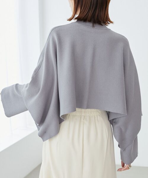 MAJESTIC LEGON（マジェスティックレゴン）の「ハイネックケープセットニット（ニット/セーター・レディース・アイボリー/ブラック/グレー/モカ・MEDIUM）」の12枚目の写真