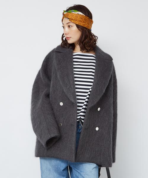 Rouge vif（ルージュヴィフ）の「モヘアシャギーピーコート（ピーコート・レディース・チャコールグレー/ネイビー・38/36）」の3枚目の写真