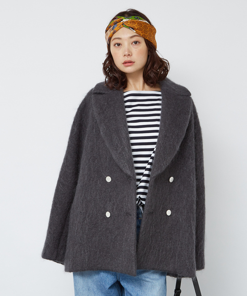 Rouge vif（ルージュヴィフ）の「モヘアシャギーピーコート（ピーコート・レディース・チャコールグレー/ネイビー・38/36）」の4枚目の写真