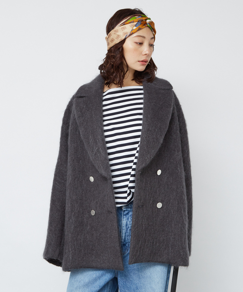 Rouge vif（ルージュヴィフ）の「モヘアシャギーピーコート（ピーコート・レディース・チャコールグレー/ネイビー・38/36）」の5枚目の写真