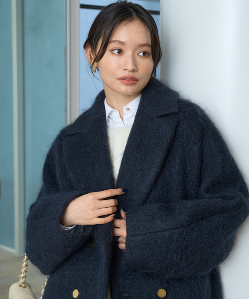 Rouge vif（ルージュヴィフ）の「モヘアシャギーピーコート（ピーコート・レディース・チャコールグレー/ネイビー・38/36）」の8枚目の写真