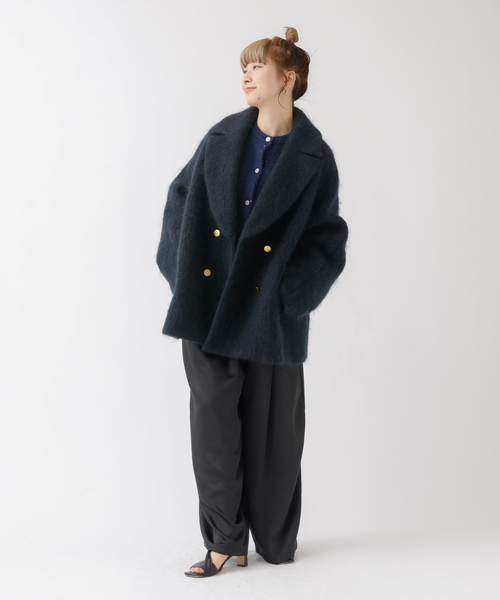 Rouge vif（ルージュヴィフ）の「モヘアシャギーピーコート（ピーコート・レディース・チャコールグレー/ネイビー・38/36）」の12枚目の写真