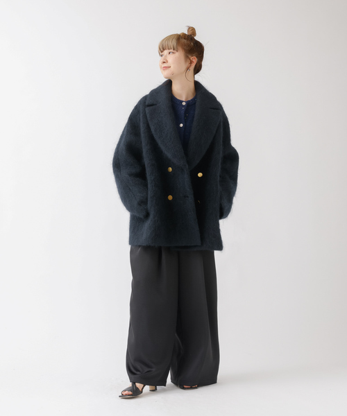 Rouge vif（ルージュヴィフ）の「モヘアシャギーピーコート（ピーコート・レディース・チャコールグレー/ネイビー・38/36）」の13枚目の写真