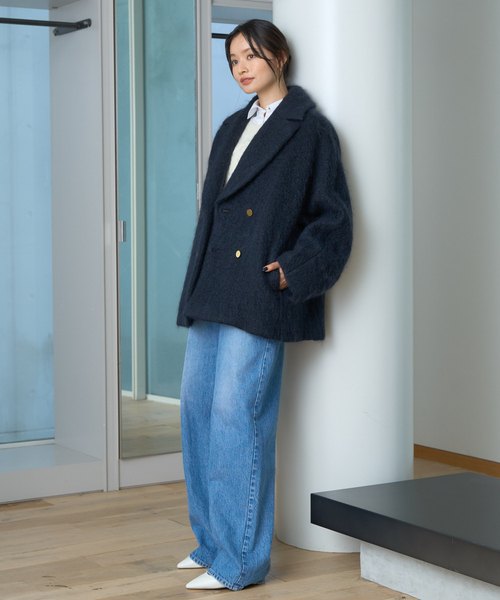 Rouge vif（ルージュヴィフ）の「モヘアシャギーピーコート（ピーコート・レディース・チャコールグレー/ネイビー・38/36）」の15枚目の写真