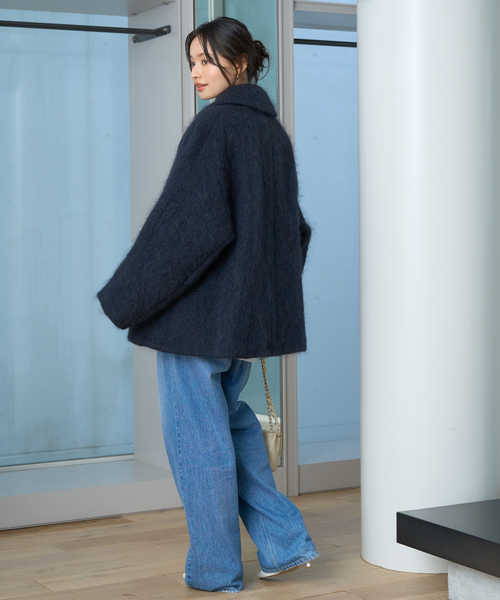 Rouge vif（ルージュヴィフ）の「モヘアシャギーピーコート（ピーコート・レディース・チャコールグレー/ネイビー・38/36）」の16枚目の写真