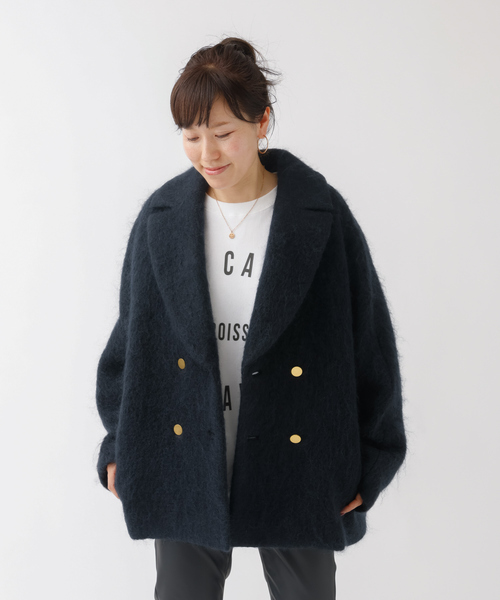 Rouge vif（ルージュヴィフ）の「モヘアシャギーピーコート（ピーコート・レディース・チャコールグレー/ネイビー・38/36）」の18枚目の写真