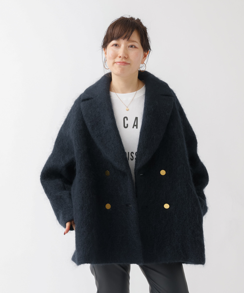 Rouge vif（ルージュヴィフ）の「モヘアシャギーピーコート（ピーコート・レディース・チャコールグレー/ネイビー・38/36）」の19枚目の写真