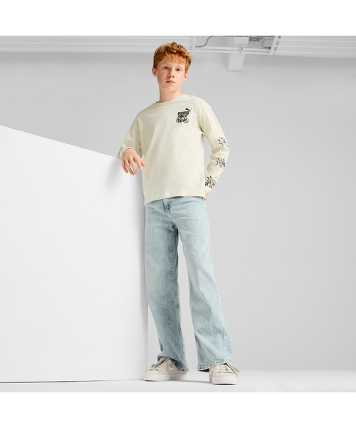 PUMA（プーマ）の「PUMA プーマ キッズ ボーイズ ESS+ ミッド 90S 長袖 Tシャツ B 110-160cm（Tシャツ/カットソー・キッズ・レッド/ブラック/オフホワイト・160/130/150/120/110/140）」の10枚目の写真