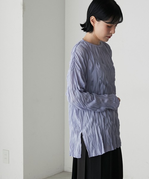 forksy.】ワッシャー加工サイドスリットシアーロンT forksy