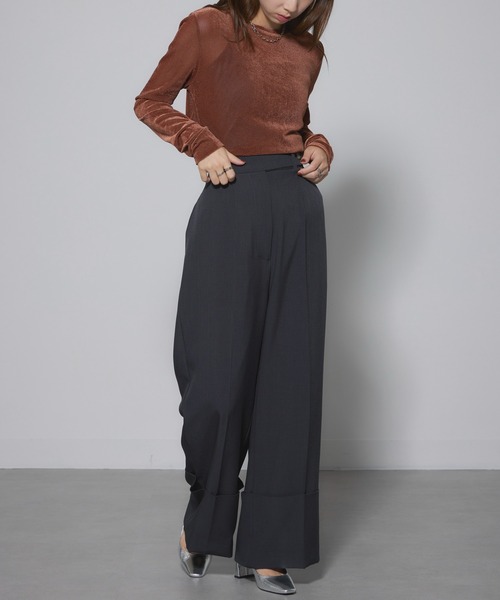 MAISON BREEZE(メゾンブリーズ)の「【MAISON BREEZE】sheer velour tops シアーベロアトップス(Tシャツ/カットソー・レディース・アイボリー/オリーブ/グレー/モカ/ブラック・FREE)」の19枚目の写真