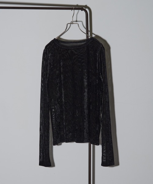 セール】【MAISON BREEZE】sheer velour tops シアーベロアトップス（T