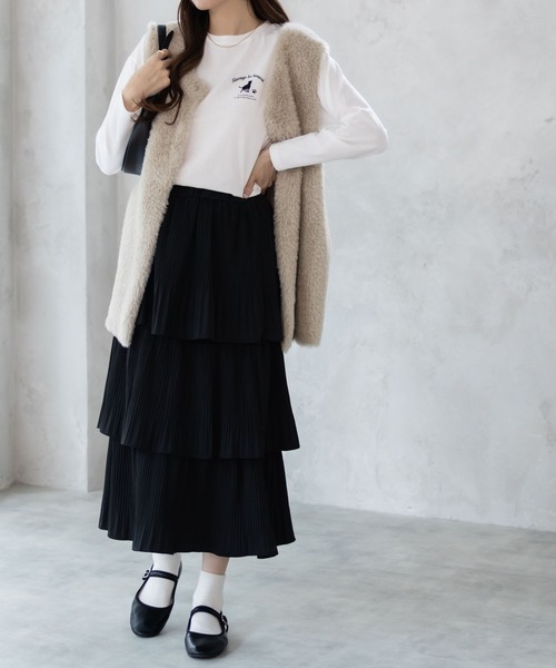 NAVY(ネイビー)の「NAVY ネコプリントロンT(Tシャツ/カットソー・レディース・ブラック/オリーブ/ホワイト・M/L)」の6枚目の写真