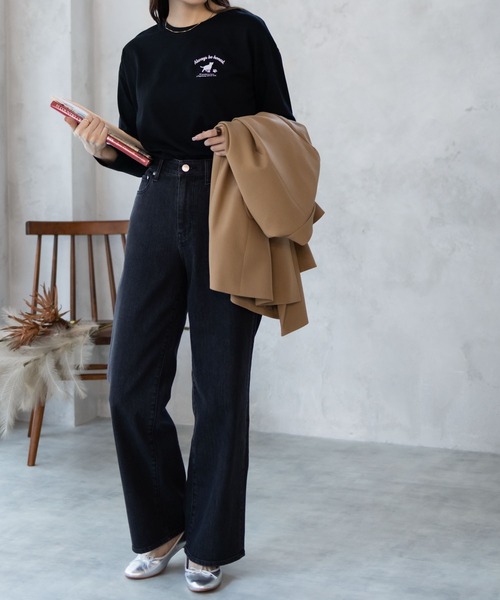 NAVY(ネイビー)の「NAVY ネコプリントロンT(Tシャツ/カットソー・レディース・ブラック/オリーブ/ホワイト・M/L)」の10枚目の写真