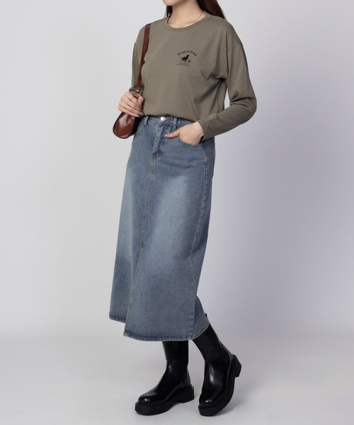 NAVY(ネイビー)の「NAVY ネコプリントロンT(Tシャツ/カットソー・レディース・ブラック/オリーブ/ホワイト・M/L)」の11枚目の写真