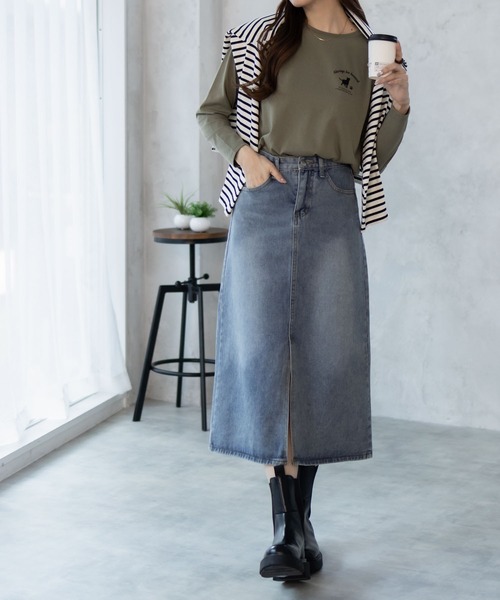 NAVY(ネイビー)の「NAVY ネコプリントロンT(Tシャツ/カットソー・レディース・ブラック/オリーブ/ホワイト・M/L)」の12枚目の写真