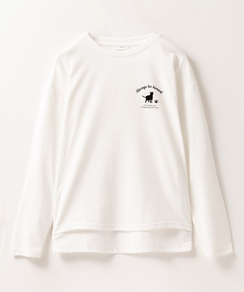 NAVY(ネイビー)の「NAVY ネコプリントロンT(Tシャツ/カットソー・レディース・ブラック/オリーブ/ホワイト・M/L)」の14枚目の写真