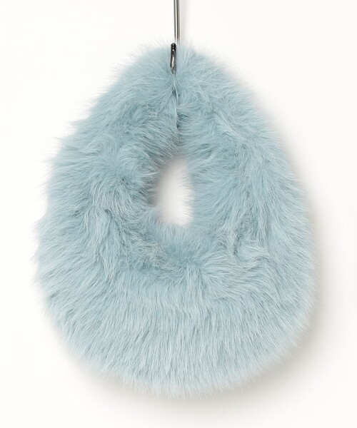 fredy emue（フレディエミュ）の「オーバルファーバッグ（ハンドバッグ・レディース・ライトブルー/チャコールグレー・FREE）」の13枚目の写真