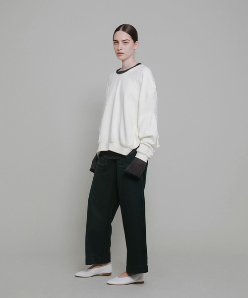 LAATO（ラート）の「anchor shoulder sweat（Tシャツ/カットソー・レディース・アイボリー/ダークグレー・FREE）」の7枚目の写真