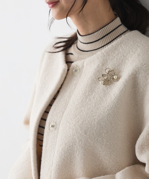 Honeys(ハニーズ)の「【抗菌防臭・静電気軽減】ノーカラーコクーンコート(ノーカラーコート・レディース・ネイビー/チャコール/ベージュ/アイボリー・S/M/L/LL)」の13枚目の写真