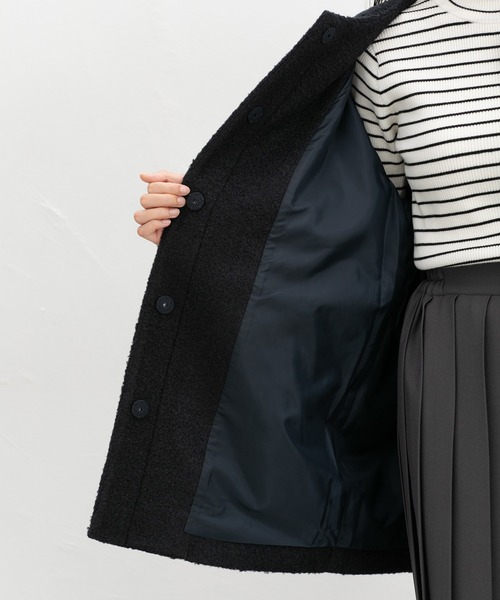 Honeys(ハニーズ)の「【抗菌防臭・静電気軽減】ノーカラーコクーンコート(ノーカラーコート・レディース・ネイビー/チャコール/ベージュ/アイボリー・S/M/L/LL)」の17枚目の写真