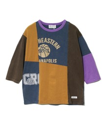 CUBE SUGAR | CUBE SUGAR/キューブシュガー 20/-天竺パウダー加工7分袖リメイク風切替TEE(Tシャツ/カットソー)