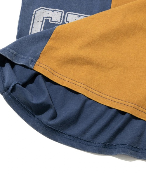 CUBE SUGAR（キューブシュガー）の「CUBE SUGAR/キューブシュガー　20/-天竺パウダー加工７分袖リメイク風切替TEE（Tシャツ/カットソー・レディース・パープル/その他1/チャコールグレー・FREE）」の8枚目の写真