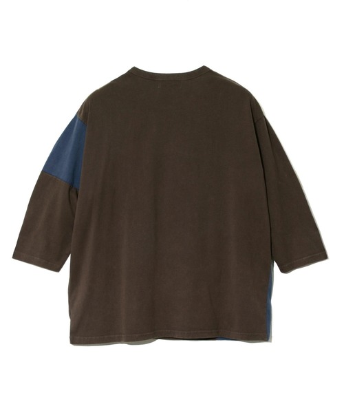 CUBE SUGAR（キューブシュガー）の「CUBE SUGAR/キューブシュガー　20/-天竺パウダー加工７分袖リメイク風切替TEE（Tシャツ/カットソー・レディース・パープル/その他1/チャコールグレー・FREE）」の12枚目の写真