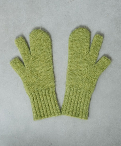 BIRTHDAY BAR(バースデイバー)の「リューズニット ふわふわな見た目が可愛い 3本指のミトン(手袋・レディース・グレー/ブルー/グリーン/オレンジ・フリー)」の7枚目の写真