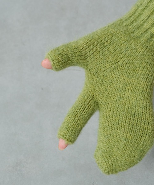 BIRTHDAY BAR(バースデイバー)の「リューズニット ふわふわな見た目が可愛い 3本指のミトン(手袋・レディース・グレー/ブルー/グリーン/オレンジ・フリー)」の11枚目の写真