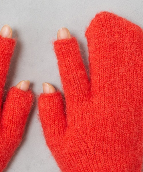 BIRTHDAY BAR(バースデイバー)の「リューズニット ふわふわな見た目が可愛い 3本指のミトン(手袋・レディース・グレー/ブルー/グリーン/オレンジ・フリー)」の10枚目の写真