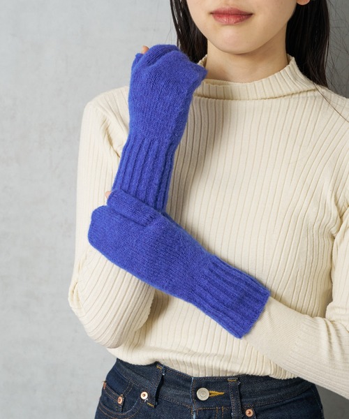 BIRTHDAY BAR(バースデイバー)の「リューズニット ふわふわな見た目が可愛い 3本指のミトン(手袋・レディース・グレー/ブルー/グリーン/オレンジ・フリー)」の13枚目の写真