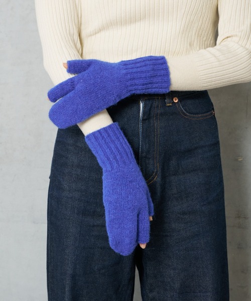 BIRTHDAY BAR(バースデイバー)の「リューズニット ふわふわな見た目が可愛い 3本指のミトン(手袋・レディース・グレー/ブルー/グリーン/オレンジ・フリー)」の14枚目の写真