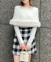 ケープファーニットトップス [大人キレイめ 細見え エレガンススタイル]≪再入荷≫