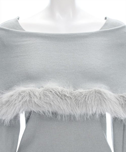 clear（クリア）の「ケープファーニットトップス [大人キレイめ 細見え エレガンススタイル]≪再入荷≫（ニット/セーター・レディース・アイボリー/ブラック/グレー・F）」の12枚目の写真