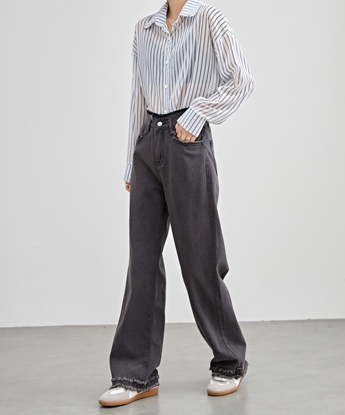 LIMI feu テンセル サスペンダー ハイウエスト ワイドパンツ STAFF STYLING｜THE SHOP YOHJI YAMAMOTO