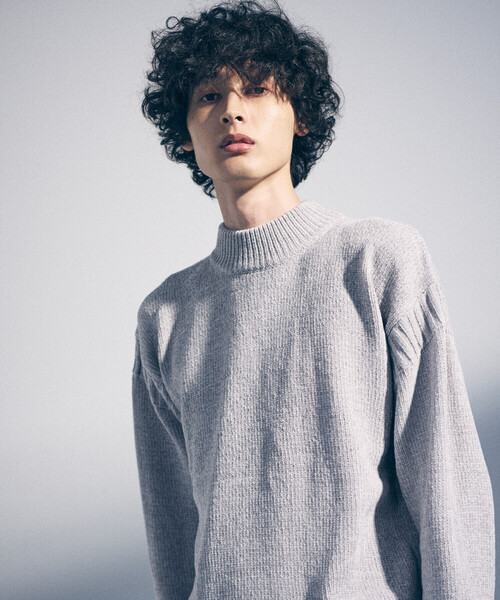 COMME CA ISM（コムサイズム）の「モックネック モールニット プルオーバー（ニット/セーター・メンズ・ブラック/オフホワイト/グレー/ブルー/ベージュ・MEDIUM/LARGE）」の6枚目の写真