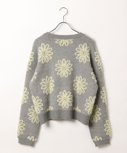 BAYFLOW（ベイフロー）の「[ストレッチ性のあるニット]フラワージャガードプルオーバー（ニット/セーター・レディース・ベージュ/グレー/ブラック・FREE）」の8枚目の写真