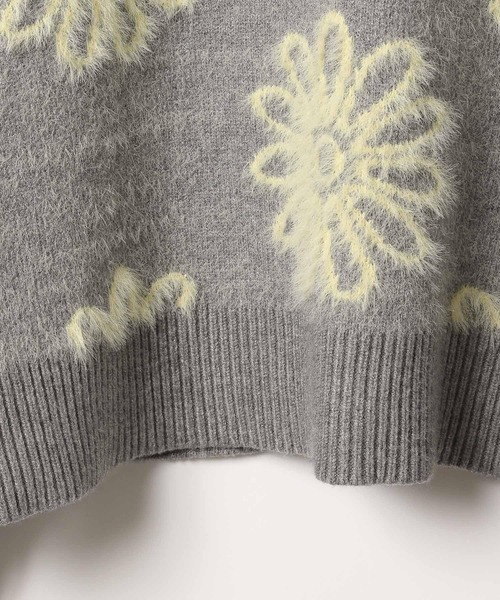 BAYFLOW（ベイフロー）の「[ストレッチ性のあるニット]フラワージャガードプルオーバー（ニット/セーター・レディース・ベージュ/グレー/ブラック・FREE）」の12枚目の写真