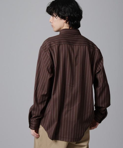 NANO universe（ナノユニバース）の「微起毛ストライプシャツ 長袖（シャツ/ブラウス・メンズ・ブラック/ネイビー/ブラウン・L/M/S）」の12枚目の写真