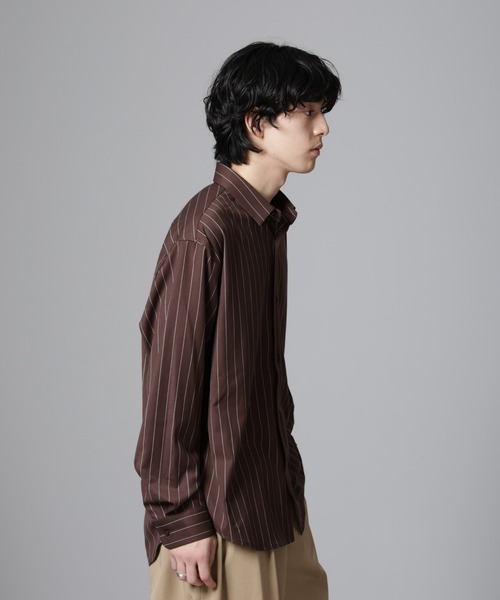 NANO universe（ナノユニバース）の「微起毛ストライプシャツ 長袖（シャツ/ブラウス・メンズ・ブラック/ネイビー/ブラウン・L/M/S）」の13枚目の写真