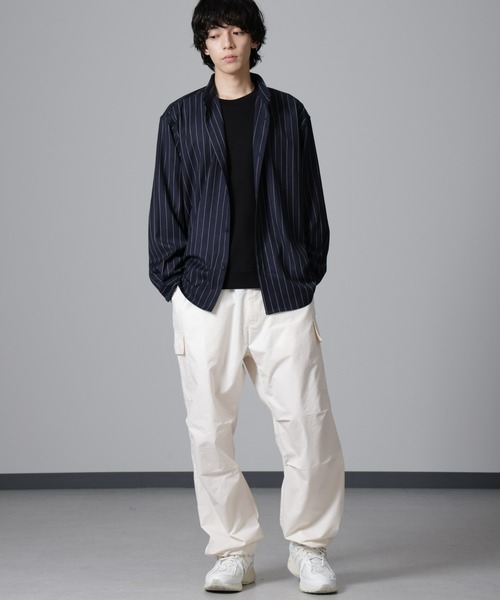 NANO universe（ナノユニバース）の「微起毛ストライプシャツ 長袖（シャツ/ブラウス・メンズ・ブラック/ネイビー/ブラウン・L/M/S）」の22枚目の写真